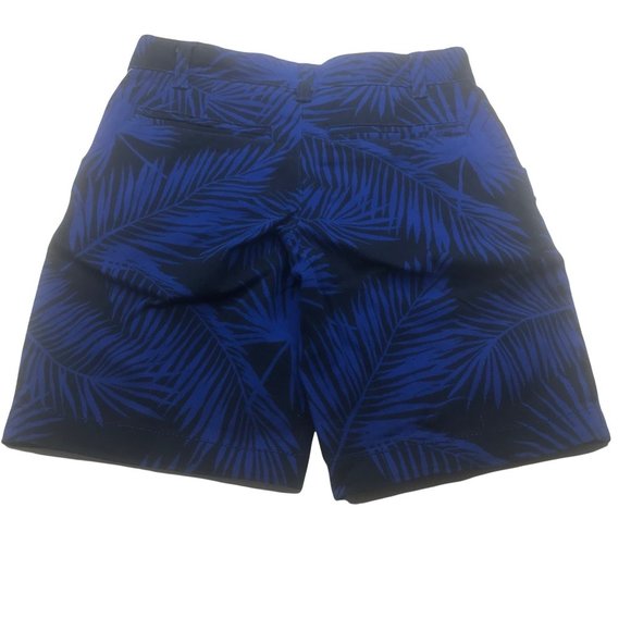 Wonder Nation Boy's Size 8 Adjustable Waist Flat Front Short Blue Palm Leaf New - Picture 1 of 13